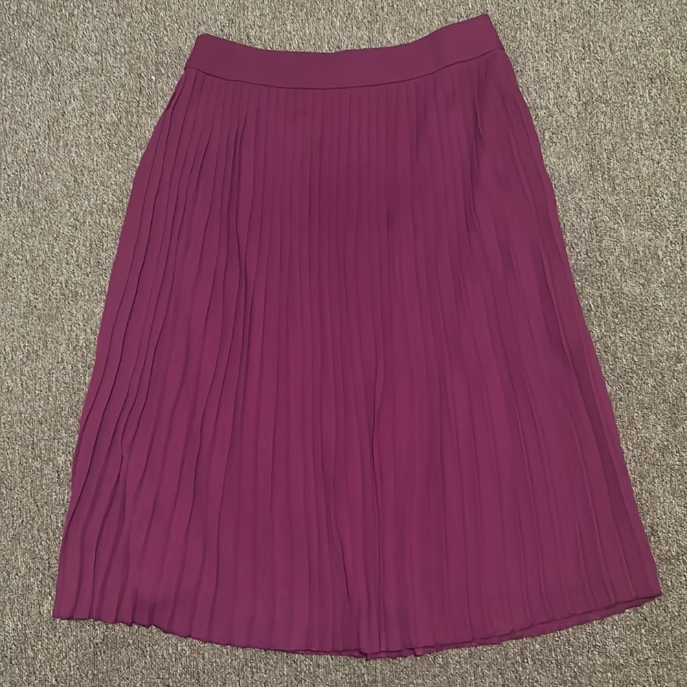 J. Crew magenta pleated skirt